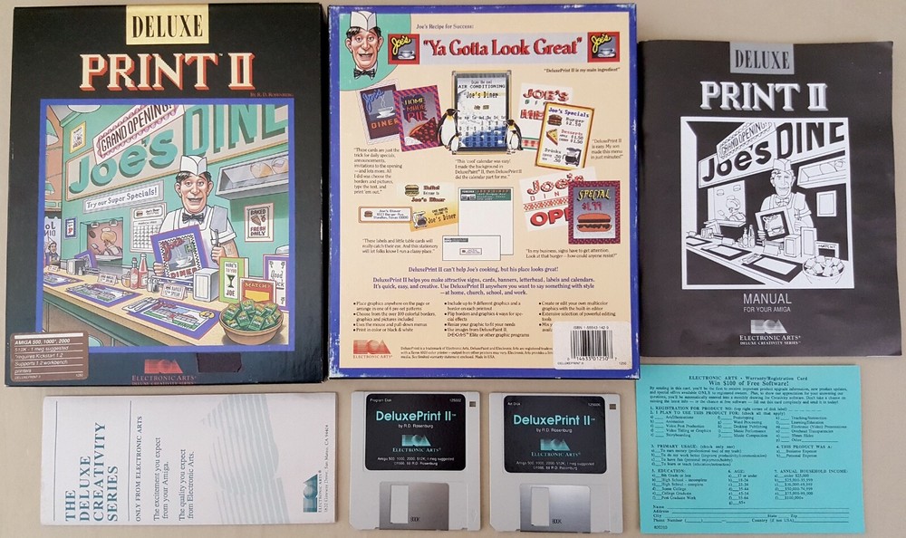 Deluxe Print II ©1988 EA Electronic Arts for Commodore Amiga 500 1000 2000 3000