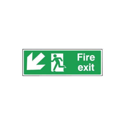 RT06385 EMERGENCY EXIT SIGNAL DOWN LEFT Vinyl Sticker 22005L