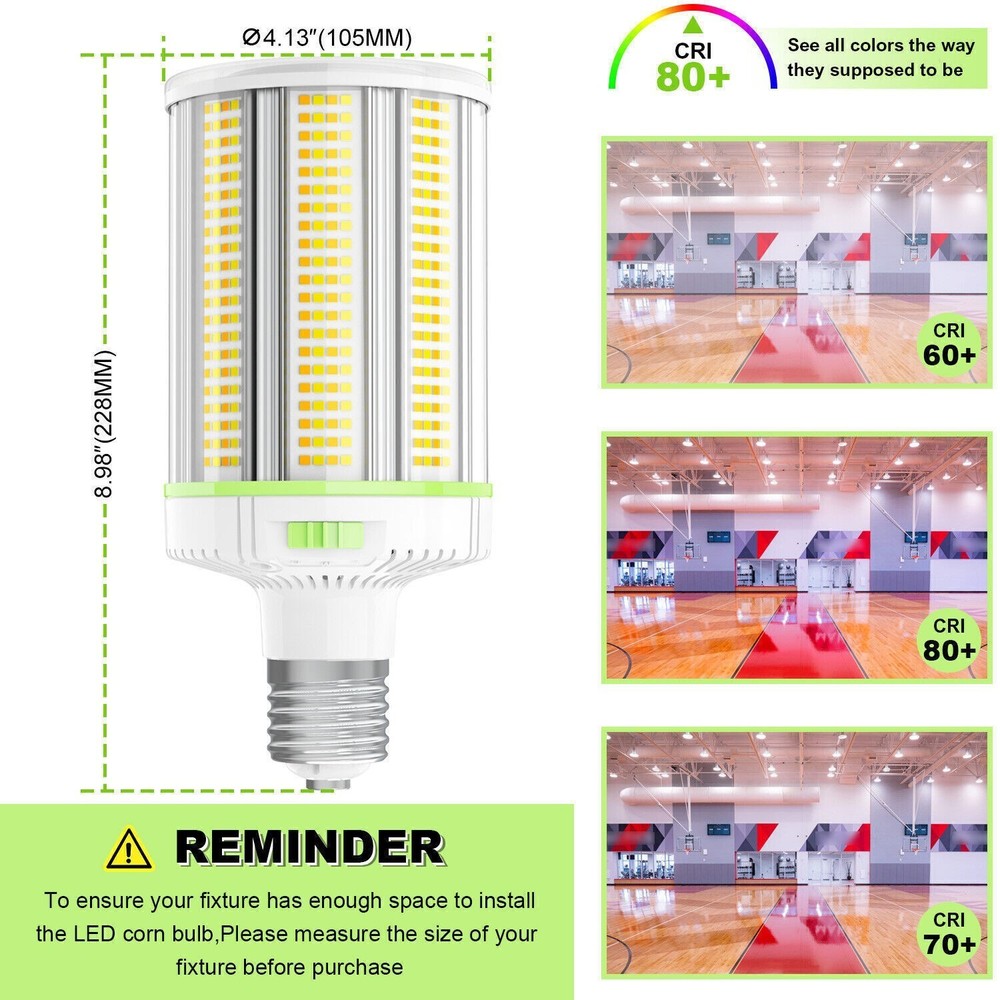 150W LED Corn Light Bulb E39 Mogul Base, Warehouse High Bay Lights djustable CCT