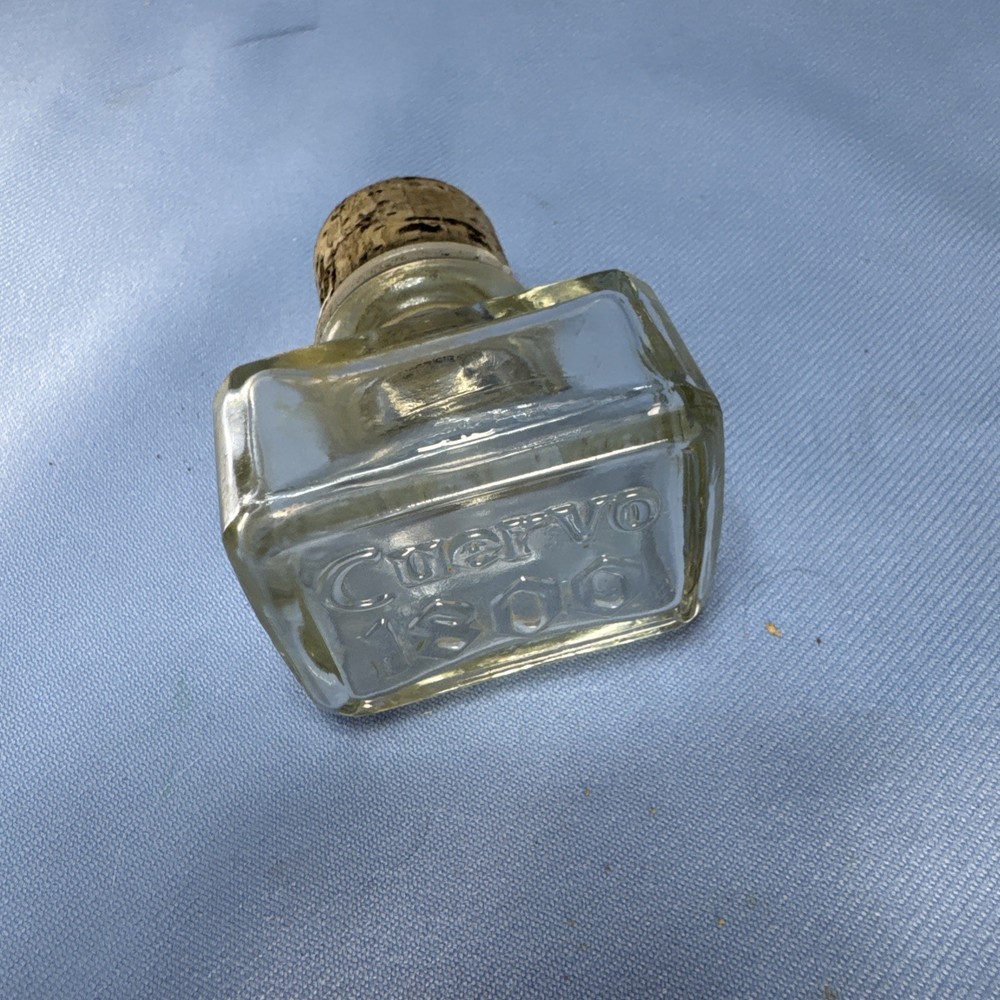 Cuervo 1800 Bottle, Empty, Original Stopper, Clear Decanter.