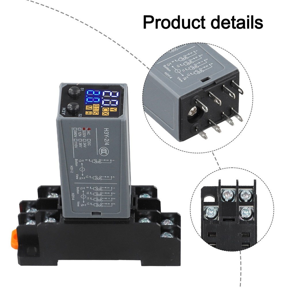 Flexible H3Y2 Digital Relay with Adjustable Delay for Effective Time Control