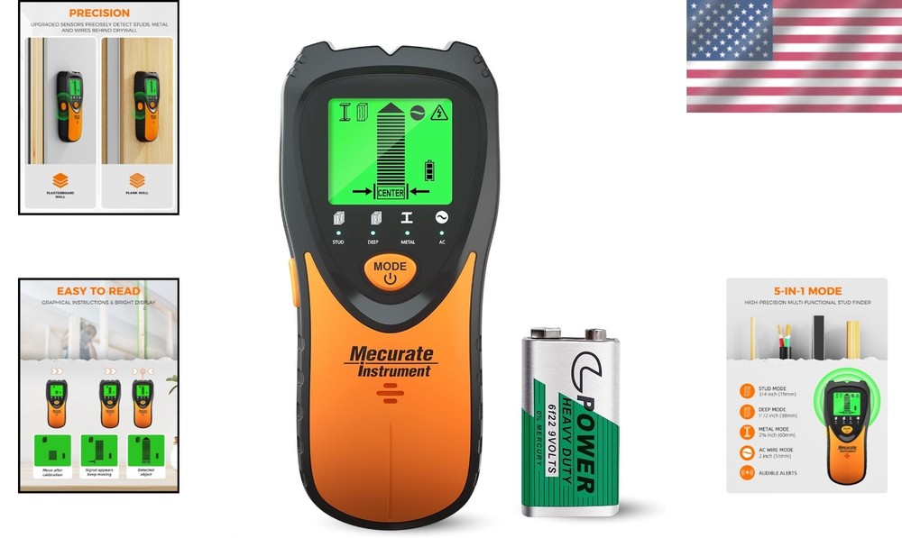 Advanced 5-in-1 Wall Scanner with LCD & Live Wire Detection for DIY Projects