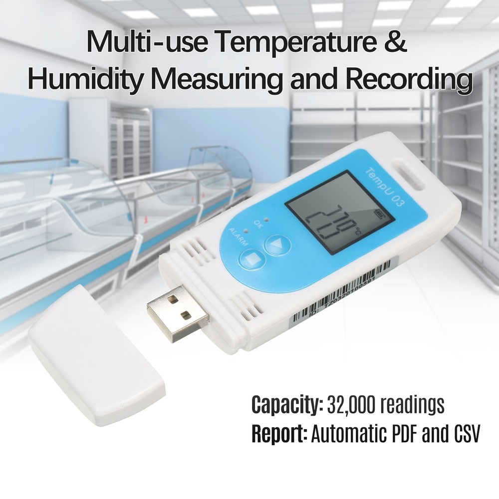 USB Temperature Humidity Data Logger Reusable RH TEMP Datalogger T4D1
