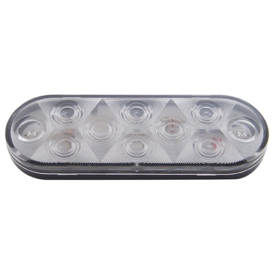 10 LED 6" Oval Auxiliary/Utility Light - White LED/Clear Lens