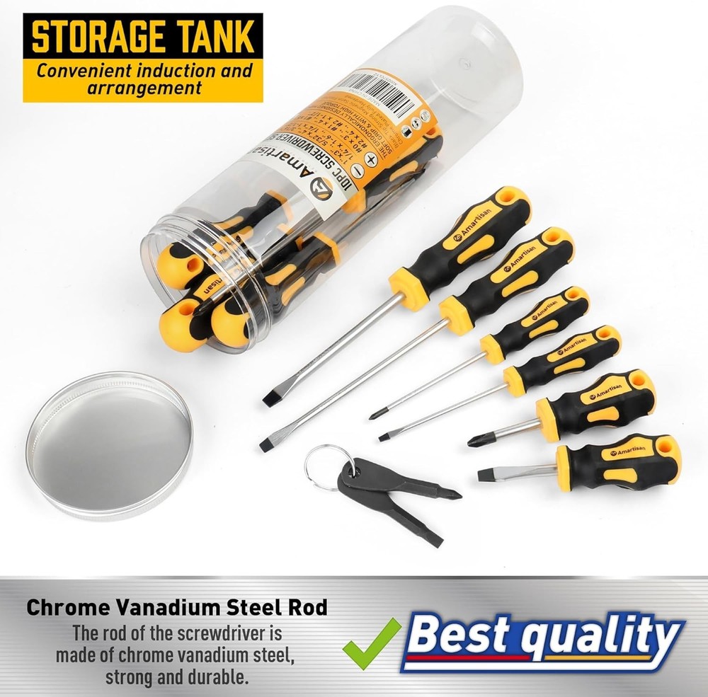 CRAFTSMAN 10-Piece Acetate Handle Assorted Screwdriver Set CMHT65046