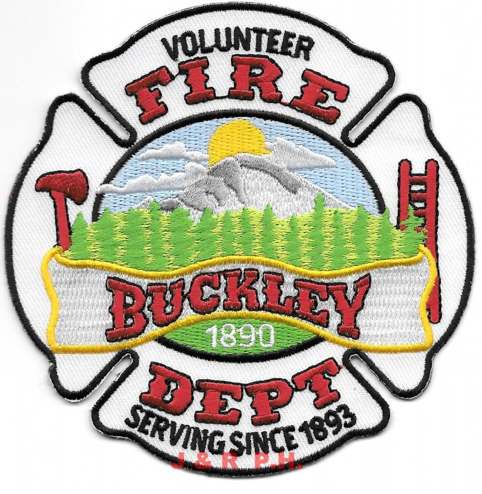 Buckley  Vol. Fire Dept., Washington  (4" x 4" size)  fire patch