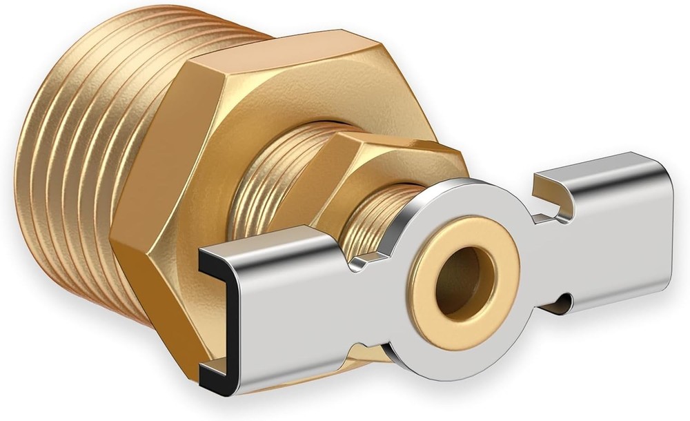 1/2'' Brass RV Water Heater Drain Valve with PTFE Tape – Leak-Free Solution