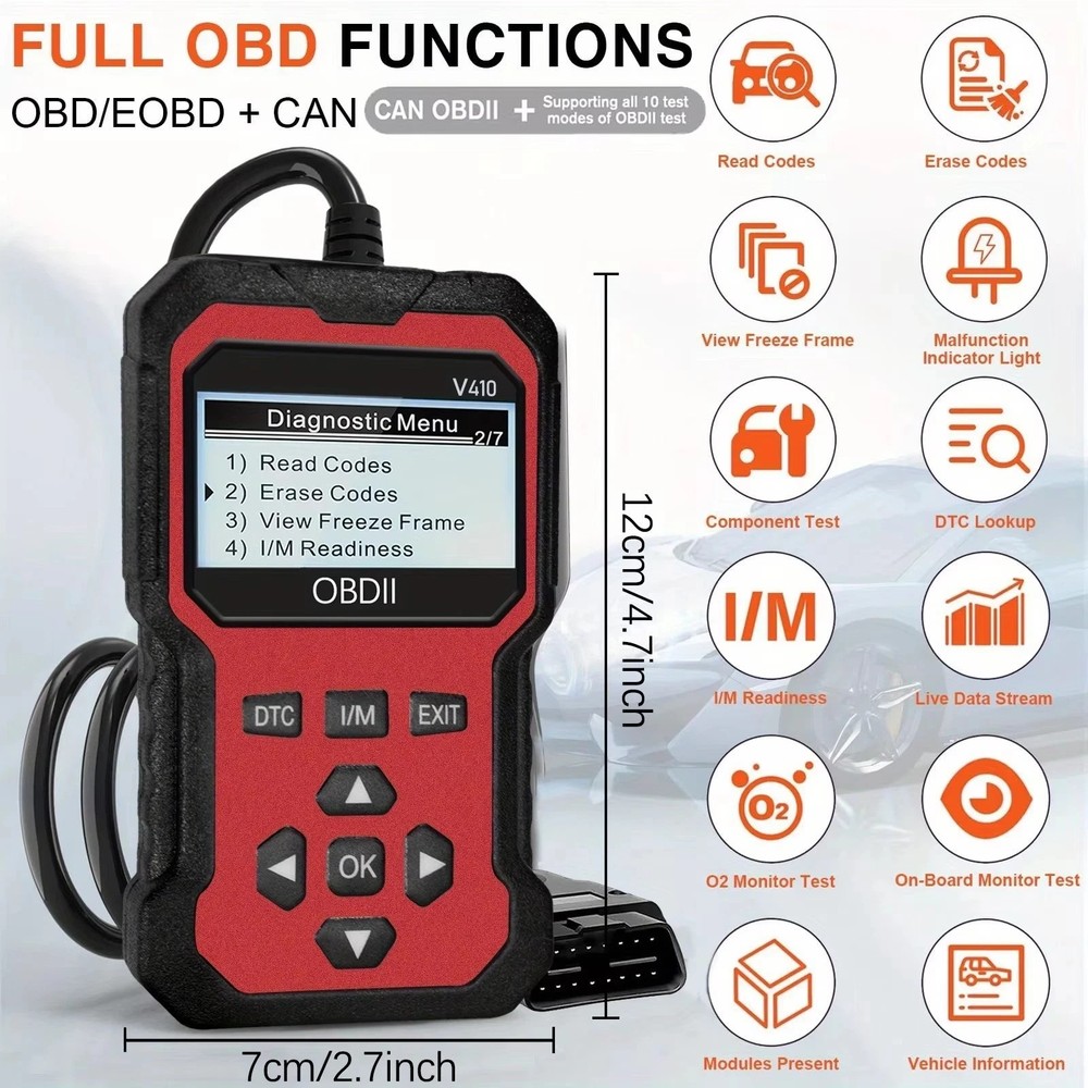 OBD2 Scanner OBD Code Reader Car Check Engine Automotive Fault Diagnostic Tool