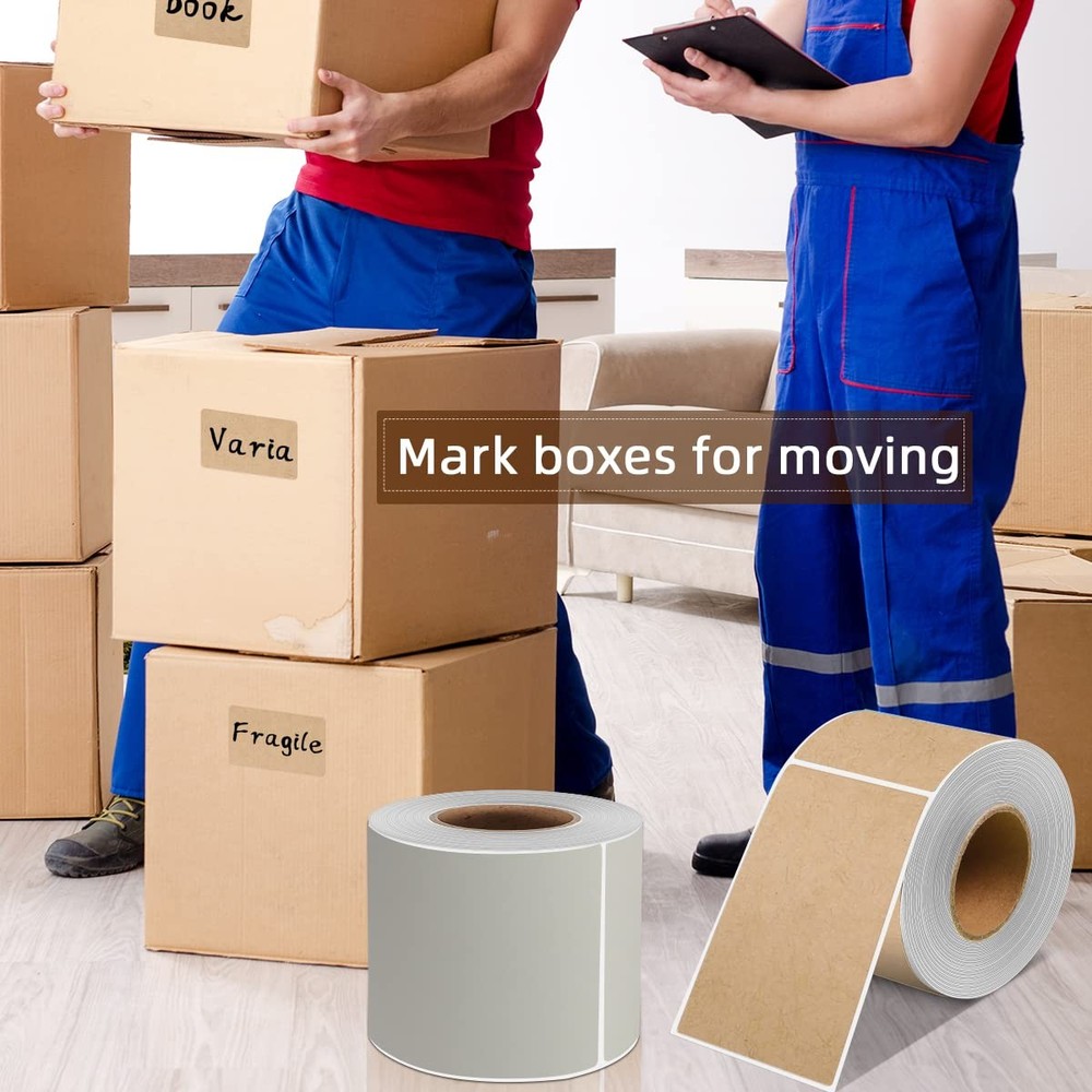 3 X 5 Inch Rectangle Adhesive Color Coding Stickers,Kraft Rectangle Labels -2...