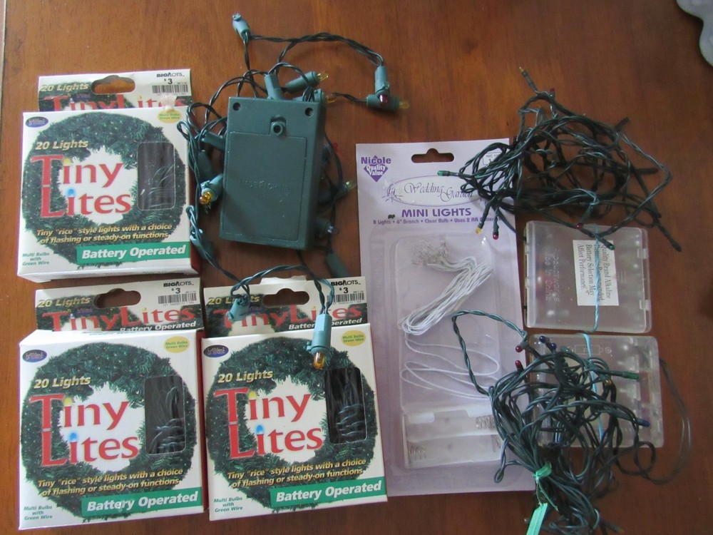 TINY MINI LIGHT STRINGS 4 NEW IN PACKAGE 3 USED