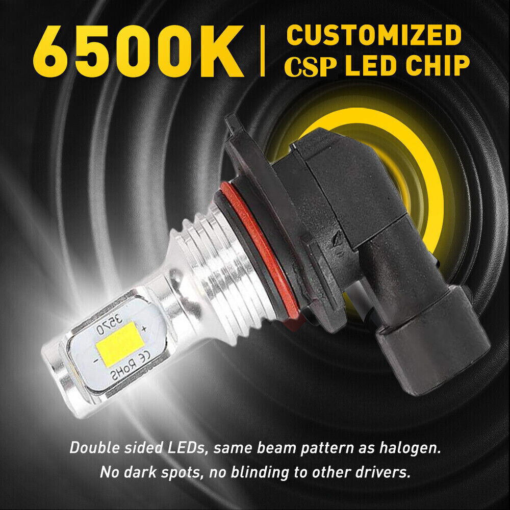 9006 9005 LED Headlight KIT Combo Bulbs 10000K High Low Beam Super Bright WhiteB
