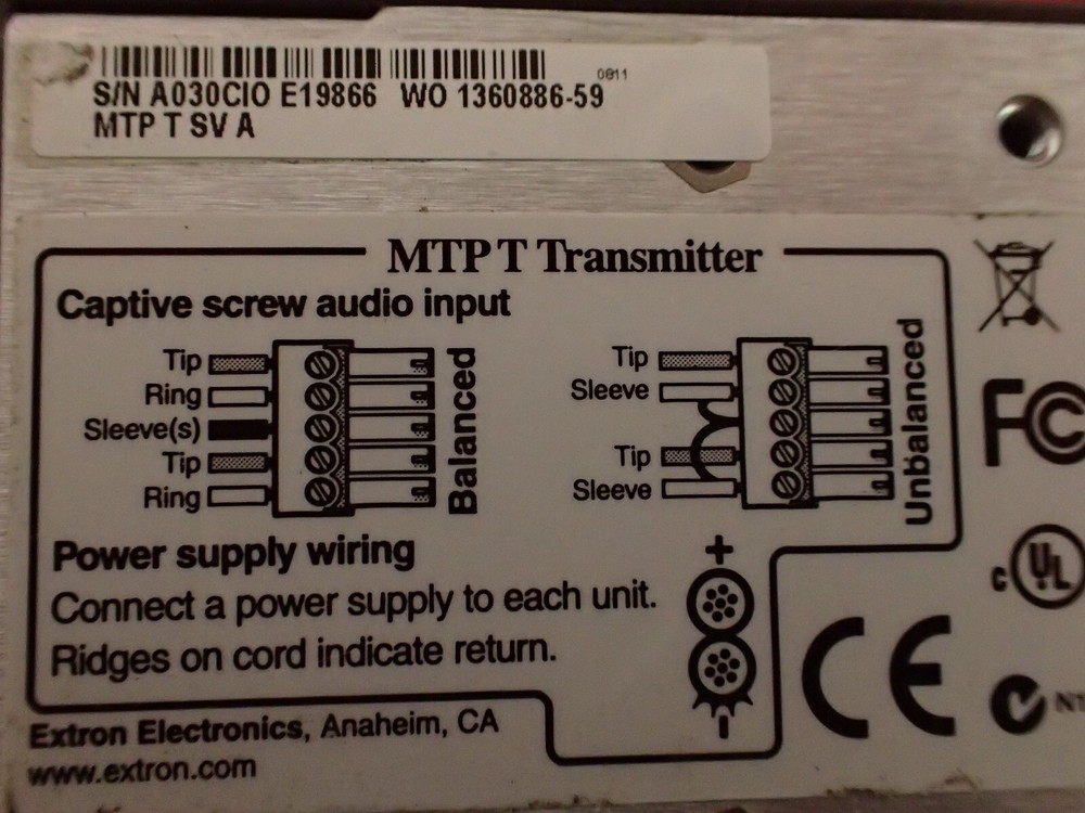 Extron - Versa Tools - MTP SERIES - MTP T SV A - Twisted Pair Receiver