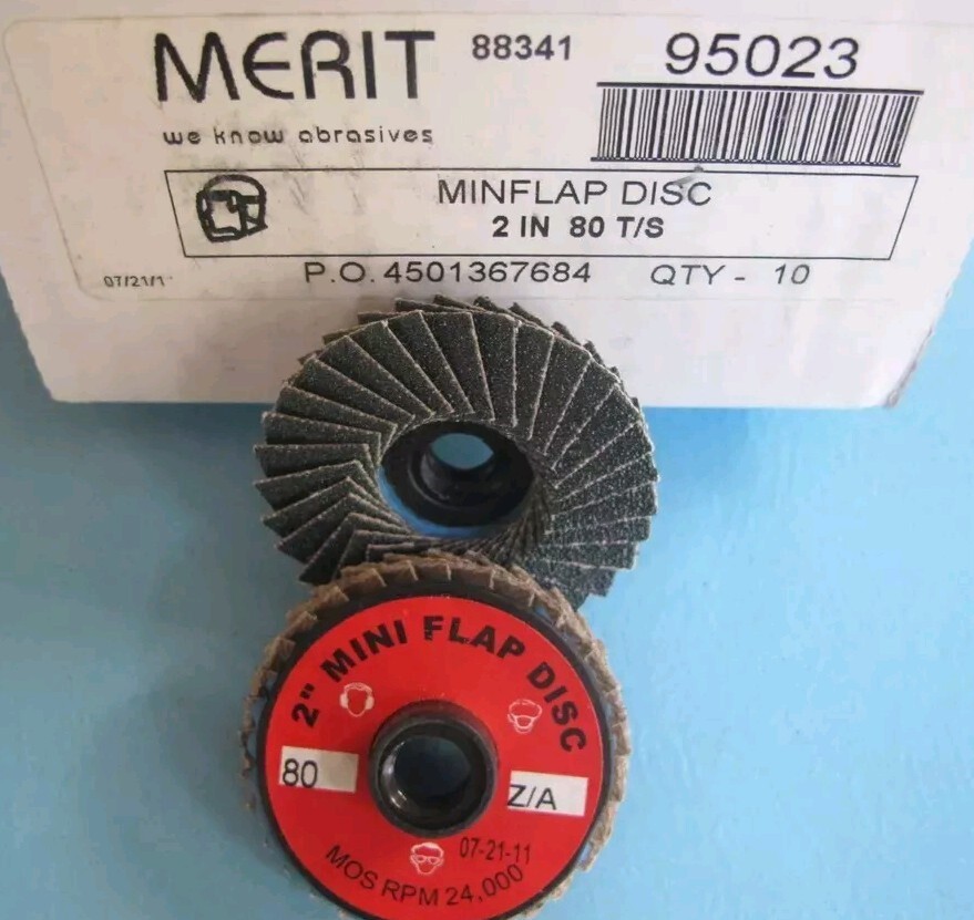 2" Mini Flap Grinding Discs. Z/A. 10pc per Box. 2" 80grit. Angle Grind. ByMerit.