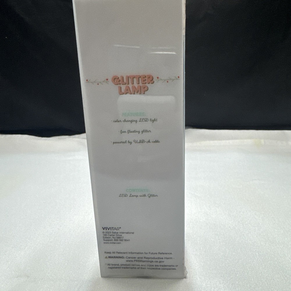 GLITTER LAMP 7.5" TALL LED USB POWERD NEW