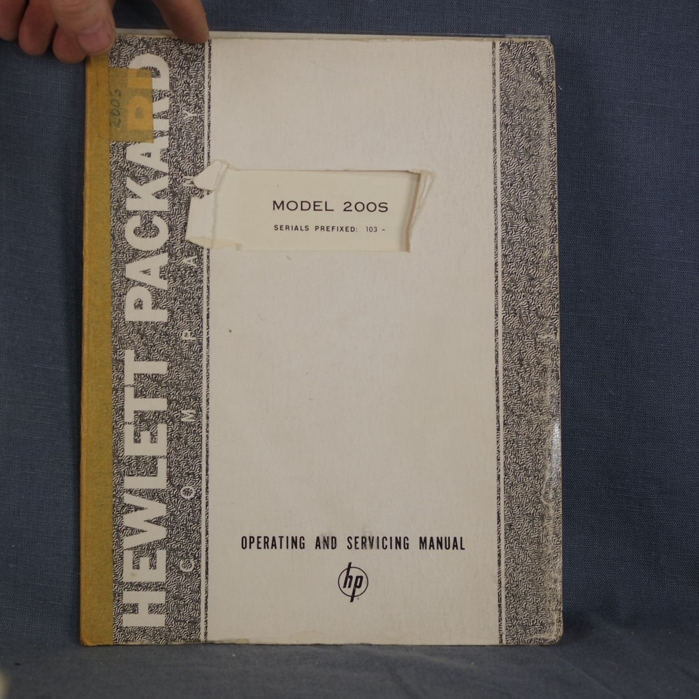 HP 200S Oscillator Operation and Service Guide Manual