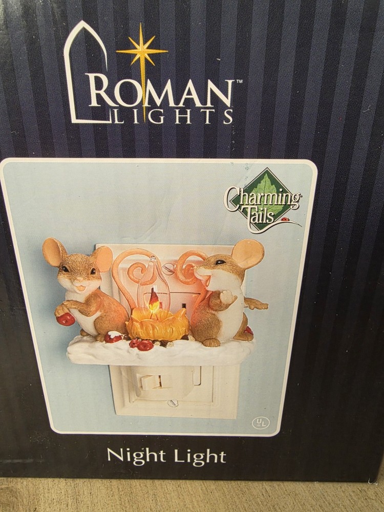 Charming Tails Mice Campfire Christmas Plug In Night Light 131122