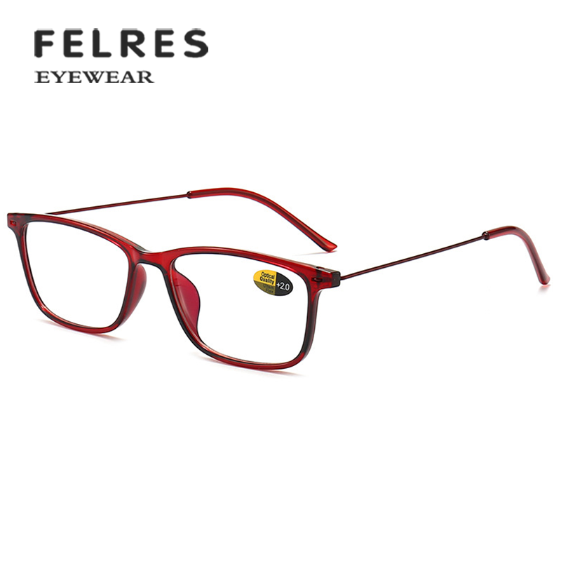 Men Square Small Frame Reading Glasses Blue Light Blocking Presbyopic Readers