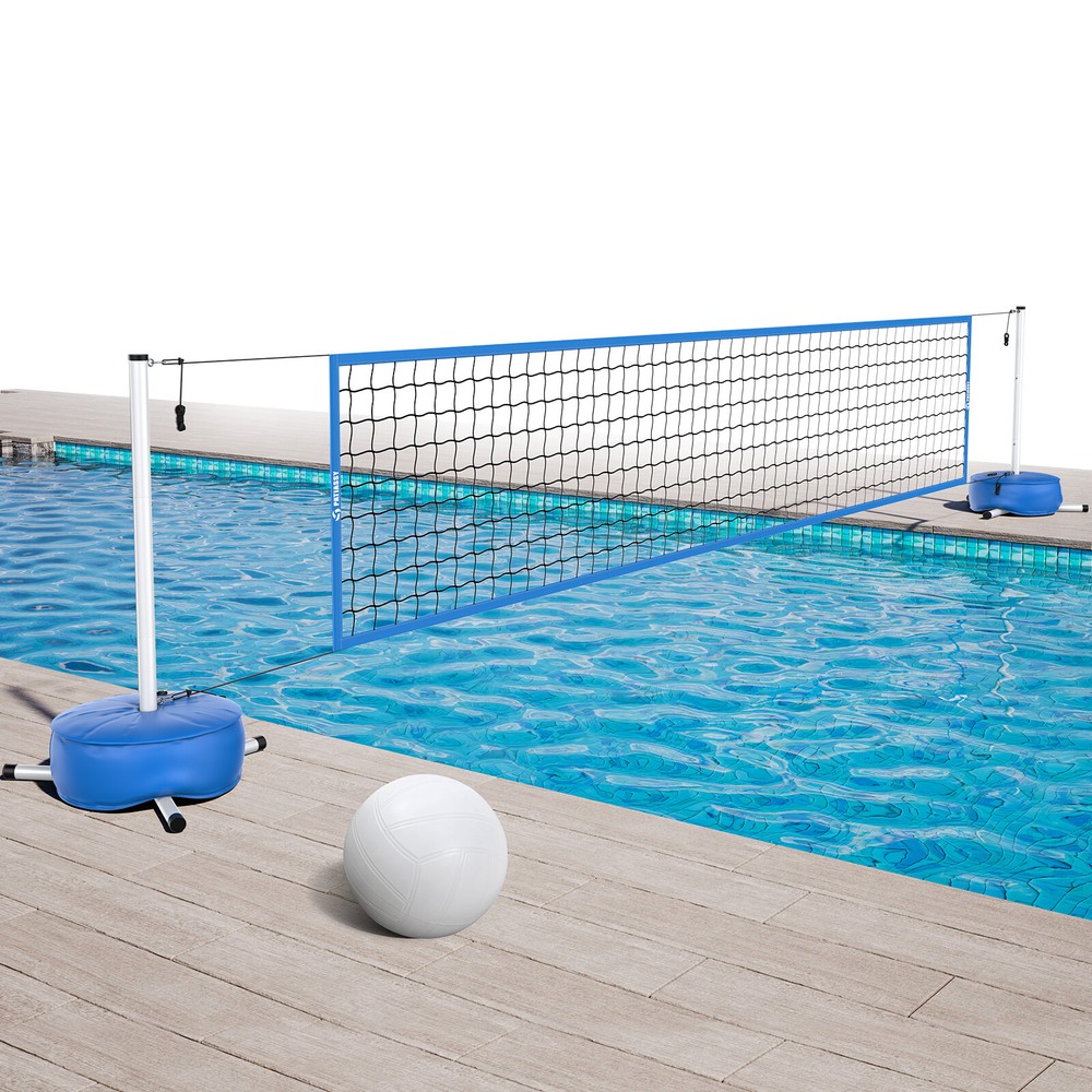 Pool Volleyball Net Set with Weighted Base Adjustable 15ft-32ft Length for Pools