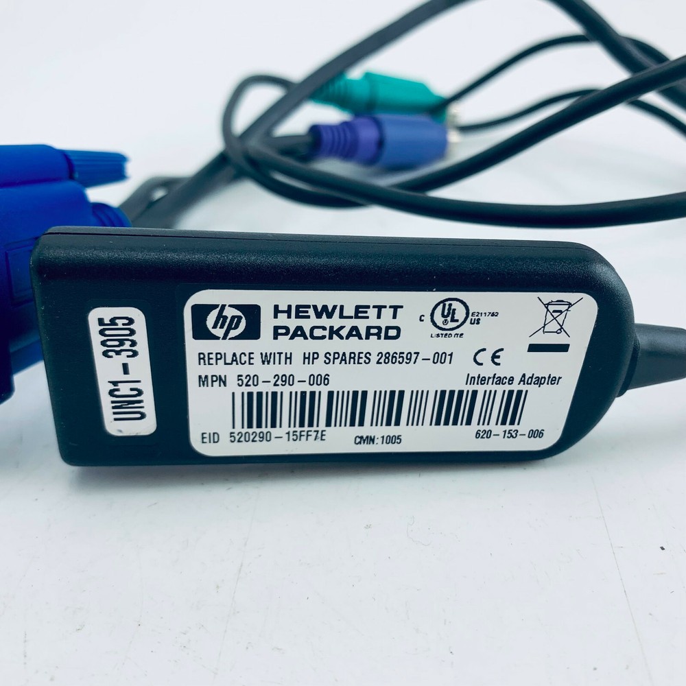 HP 520-290-006 286597-001 PS2 KVM INTERFACE ADAPTER Cables