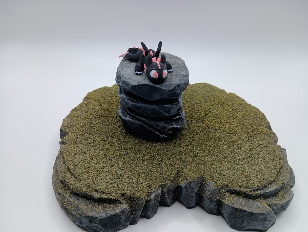 3D Printed Jiggle Pet Black Dragon