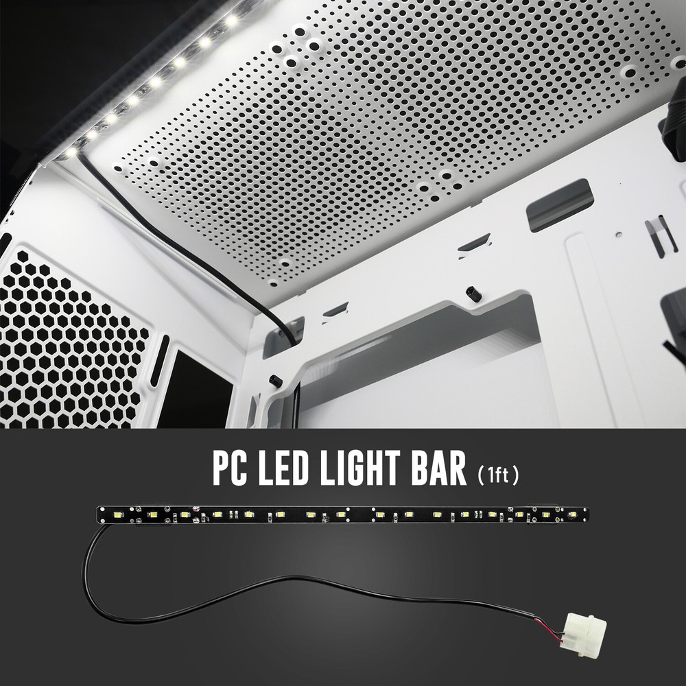 1ft White 6000K Magnetic 16 LED Strip Easy Installation Bright for Computer Case