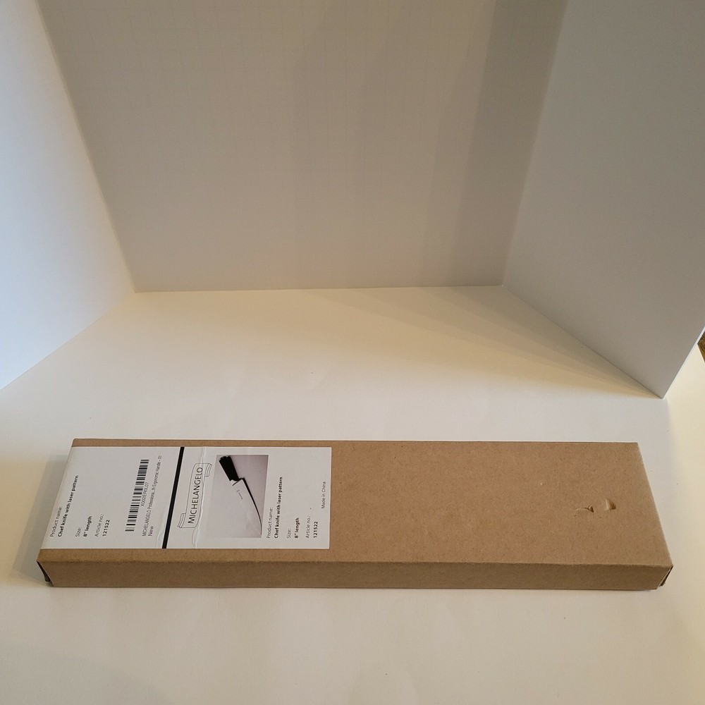 Michelangelo Chef Knife 8" Length. Laser Pattern