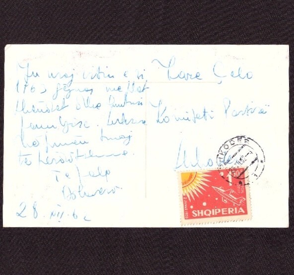 Albania Vintage Circulated Postcard Shkoder to Shkoder 1962 - 02121