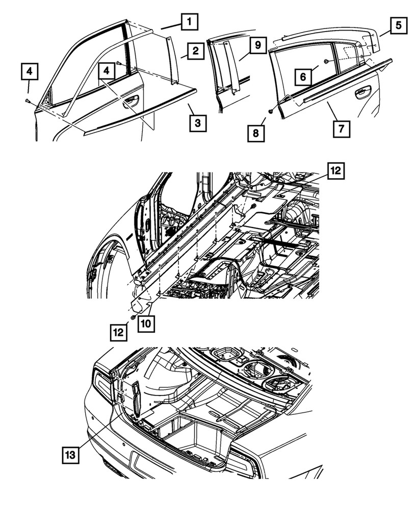Genuine Mopar B Pillar Applique Left 57010427AE