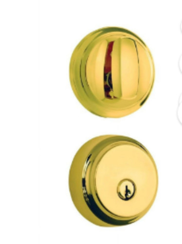 Brinks Polished Brass Push Pull Rotate Deadbolt Steel Door Security Lock