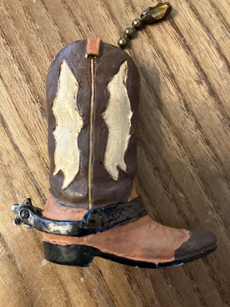 3pc Set 2 Cowboy Boots Ceiling Fan Pulls & Switch Cover