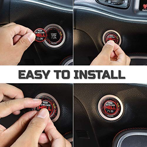 Push Start Button Cover for Dodge Challenger Charger Durango Ruby Red