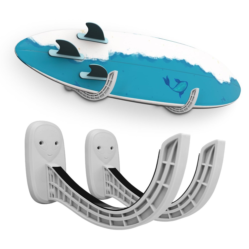 Surfboard Rack | Wall Mount for Surfboards & Paddle Boards (Grey)