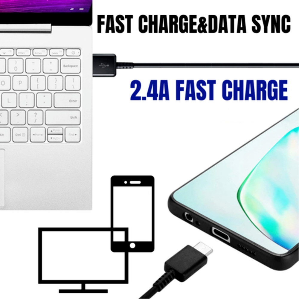 5Pack USB Type C Cable Charger Lot Fast Charging Data Cord For Samsung Android