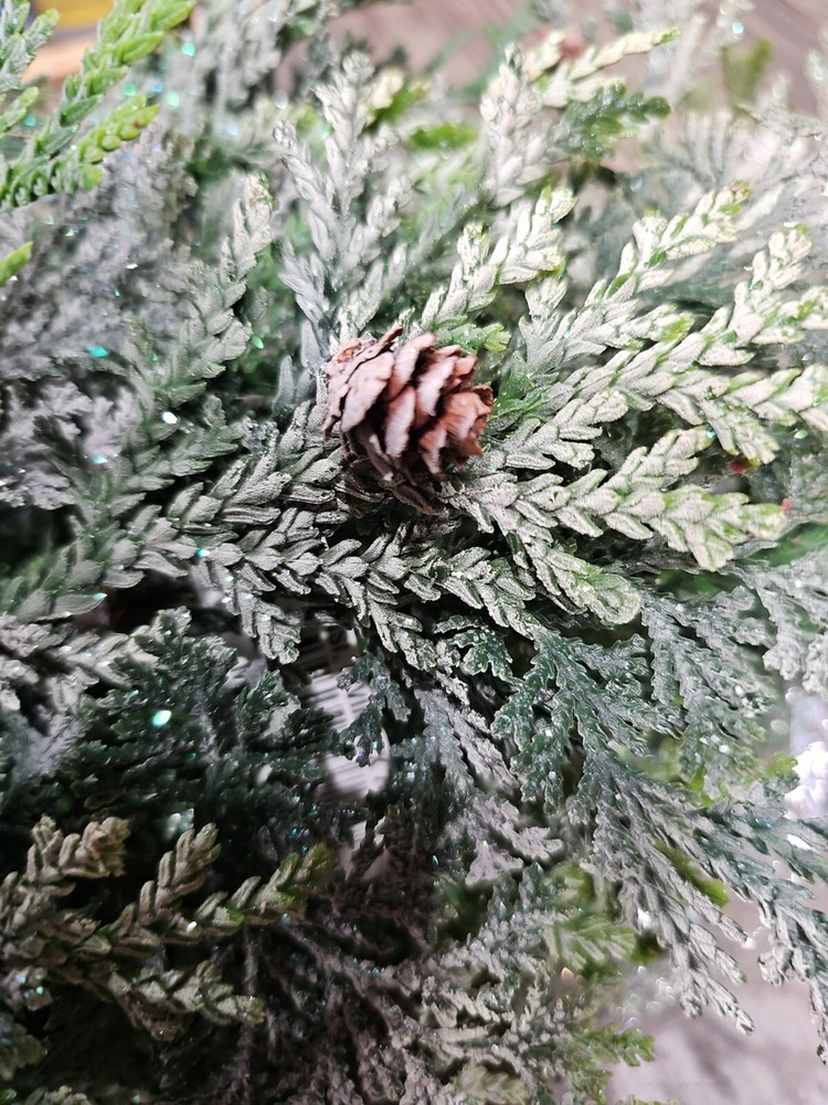 Holiday Elegance Bundle Of Artificial Cedar Pine Cypress Rustic Leaves 5 Stems