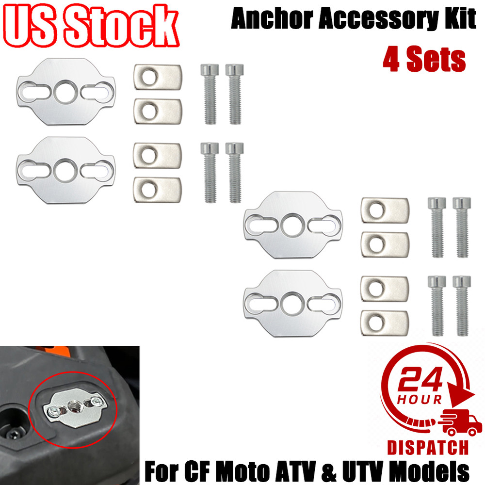 4 Sets Anchor Accessory Kit For CF Moto ATV & UTV Models Direct Fit Front 3/8-16
