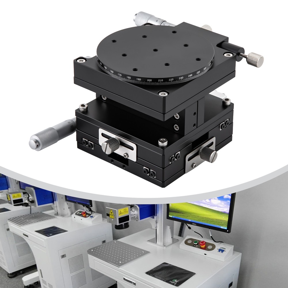 4 Axis Linear Stage Trimming Platform Bearing Tuning Sliding Table Diameter 9CM