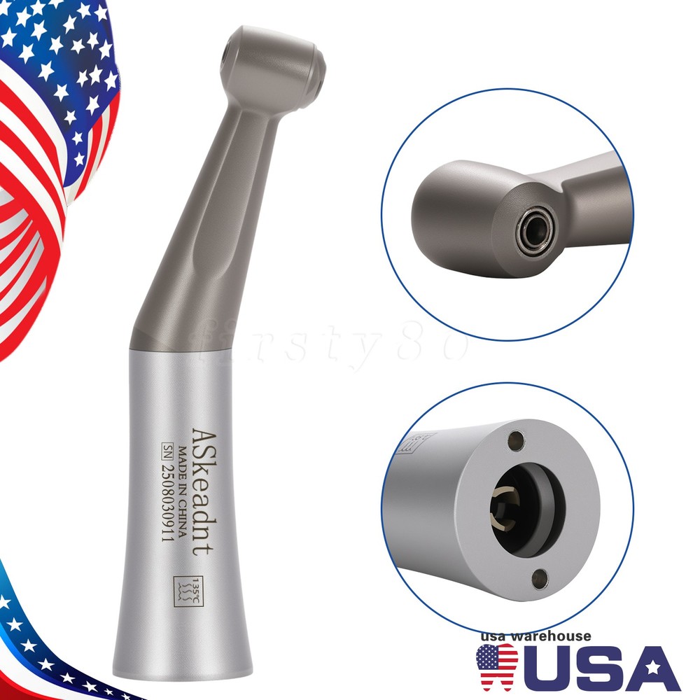 ASkeadnt Dental Low Slow Speed Handpiece Contra Angle Push Button Attach E-Type