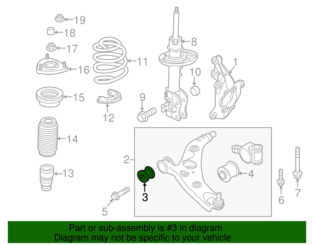 Genuine Mazda Lower Control Arm Front Bushing TK48-34-470A