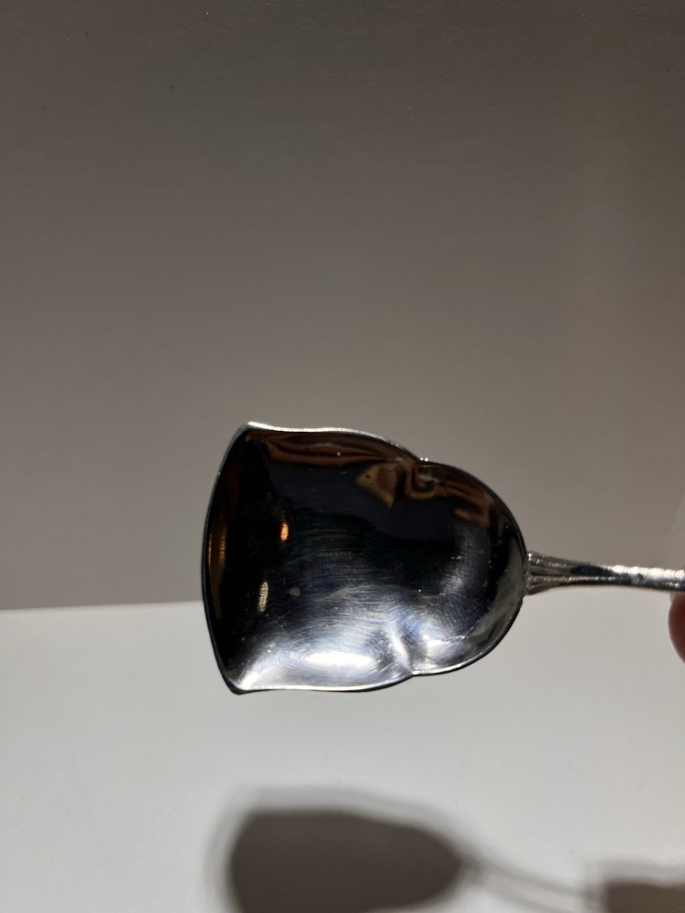 Vintage .800 Silver Sugar Spoon Rose Pattern Marked .800