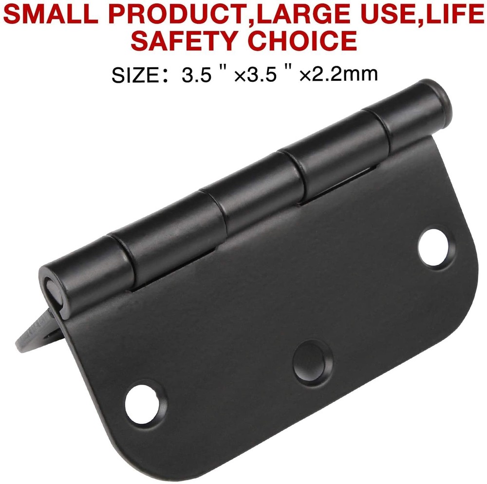 TDCHINGES 30 Pack Rounded Matte Black 30 Pack-no squeak, Black-Rounded