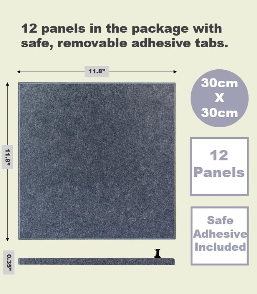 Versatile Denim Blue Felt Panel Set - 12-Pack 47"x35" Pinboard Alternative
