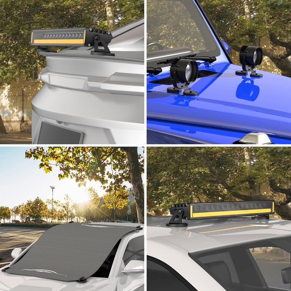 2 High-Pull Rubber Coated Mounting Magnets - Perfect for Light Strips & More