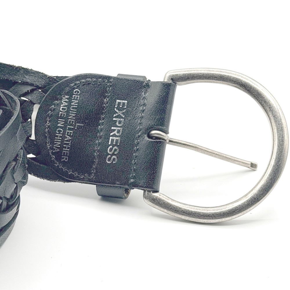 Wide Braided Leather Belt Black Boho Western Statement Boho Indie Minimalist