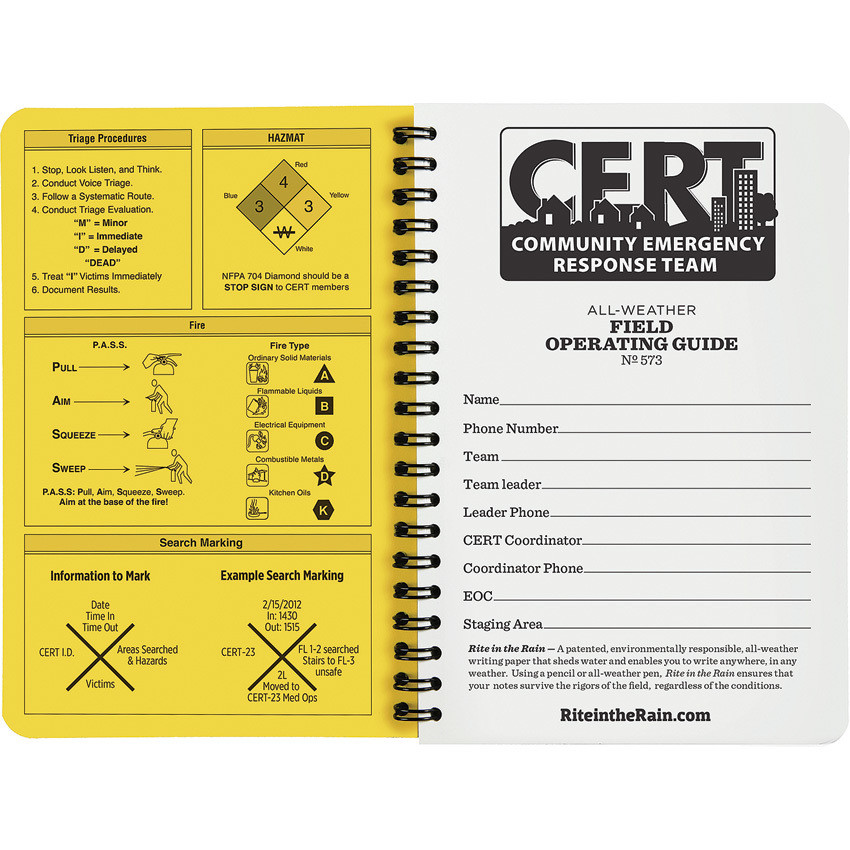 Rite in the Rain CERT Field Operators Guide 4.75" X 7"