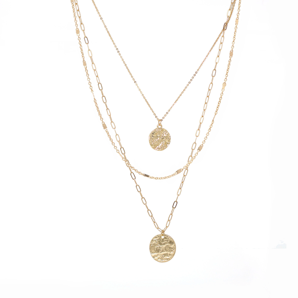 Modern Triple Layered Pendant Necklace