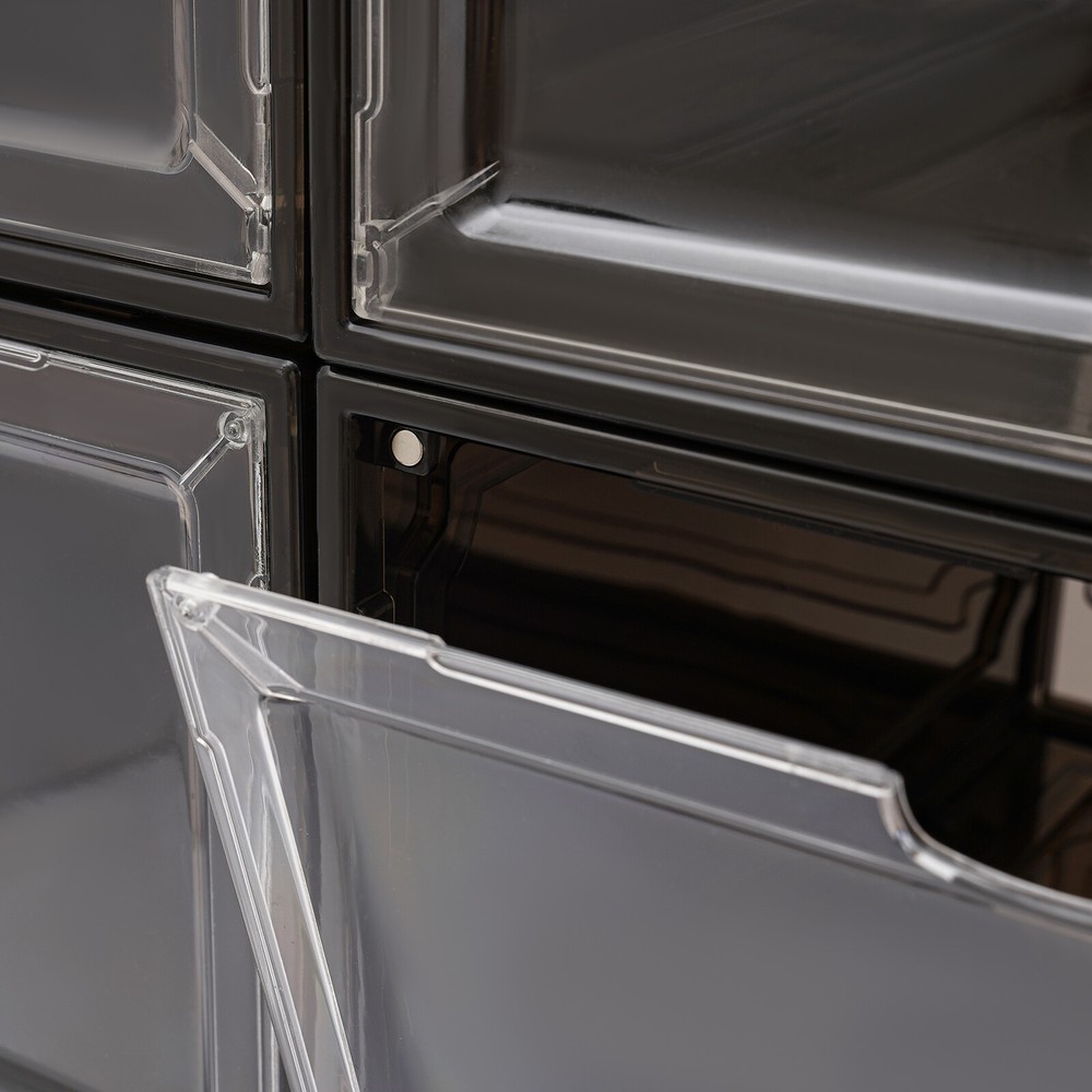 12*Stackable Shoe Storage Boxes PP & Acrylic Organizer Bins Dust-proof Container