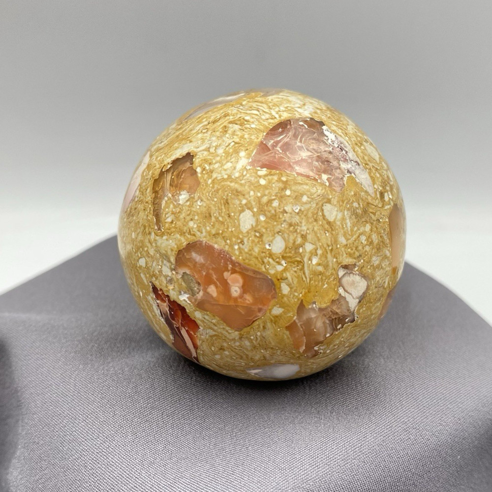 Vintage Composite Stone Egg Embedded Mexican Fire Opal? Pieces 2.5" 6oz