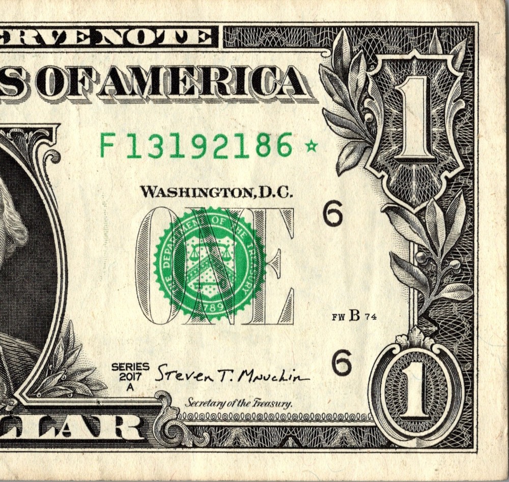 2017 F Star note Fancy Serial Number Regular Run