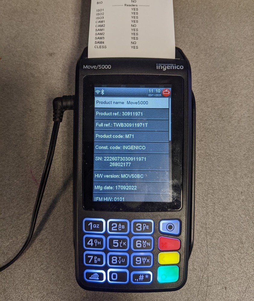 INGENICO MOVE 5000 HANDHELD CREDIT CARD TERMINAL