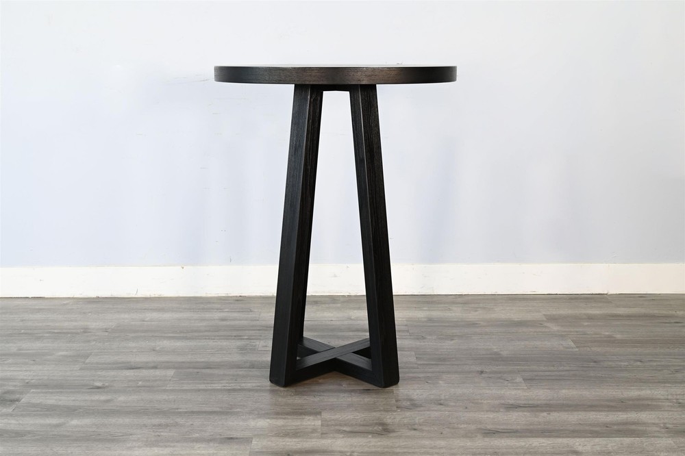 Sunny Designs Mia Round Black Bar Table